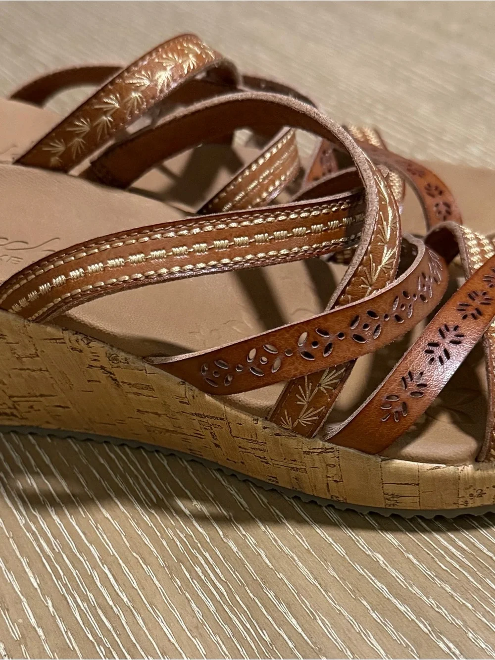 Skechers Tan Decorative Multi-Strap Sandals for Women